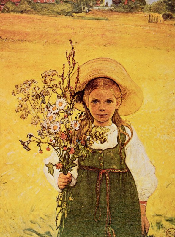 カール・ラーソン、Lisbeth、希少な額装用画集より、新品高級額装付 Carl_Larsson_-_Lisbeth_-_(