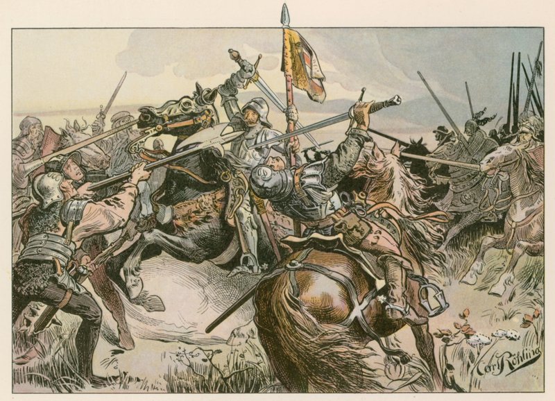1449年にニュルンベルクと戦ったアルバートアキレス。 作： カールブランク