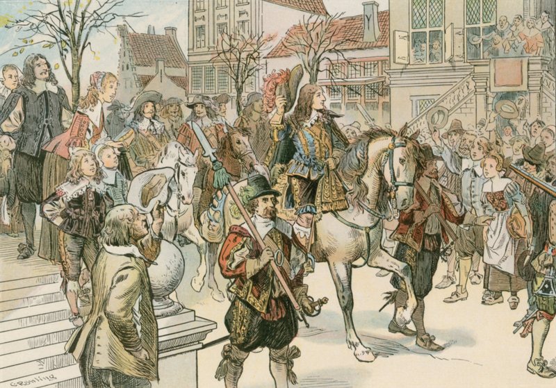 1646年にオレンジのルイーズアンリエット（1627-1667）と結婚したハーグに大選挙（1620〜1688）が到着 作： カールブランク