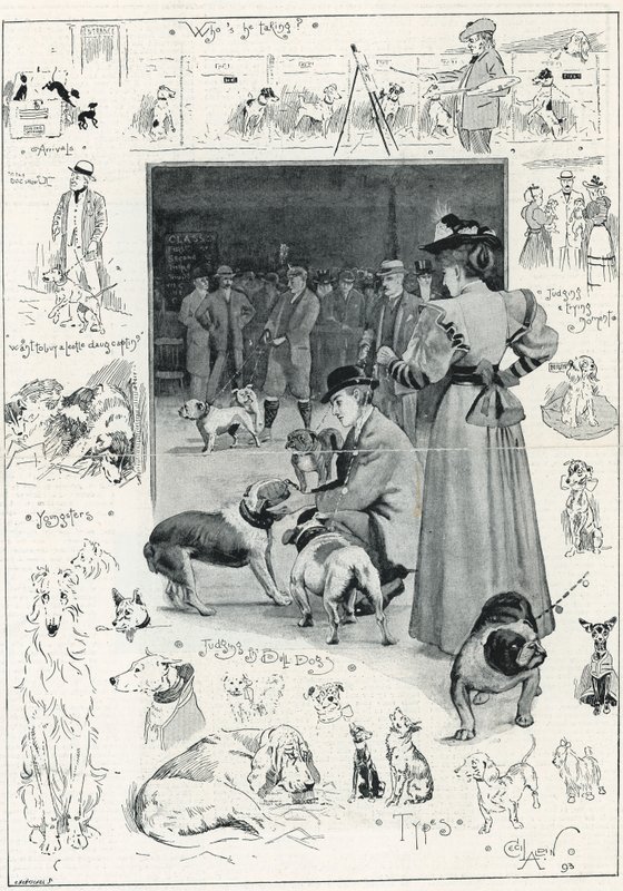 クリスタルパレスでの犬舎の犬小屋の展示 作： セシル・チャールズ・ウィンザー・アルディン