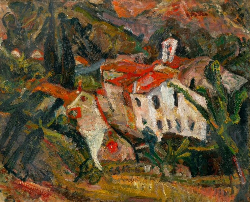 カイム・スーティン【セレの風景】、希少な画集画、新品高級額 Chaim_Soutine_-