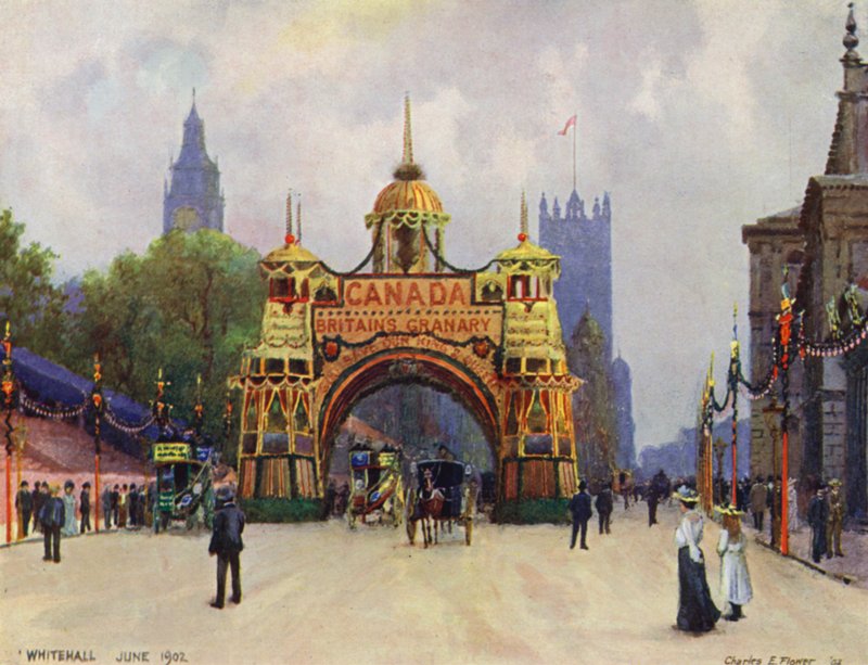 カナディアンアーチ、ホワイトホール、1902年6月 作： チャールズ・エドウィン・フラワー