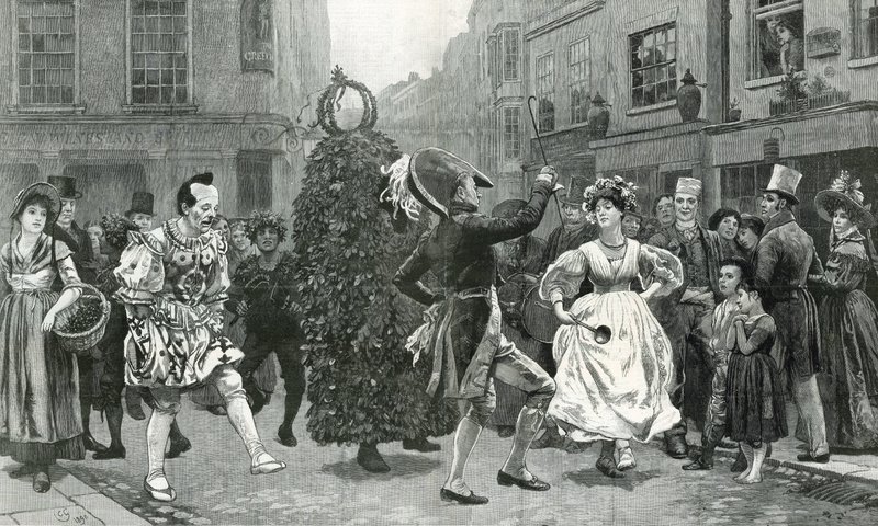 ジャック・イン・ザ・グリーン-60年前のメイデイシーン（c 1830など） 作： チャールズ・グリーン