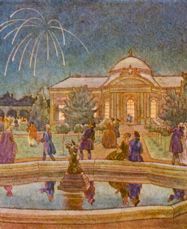 フォイヤーワーク／花火（カラーリトグラフ） 作： クリストフ (1856-1945)