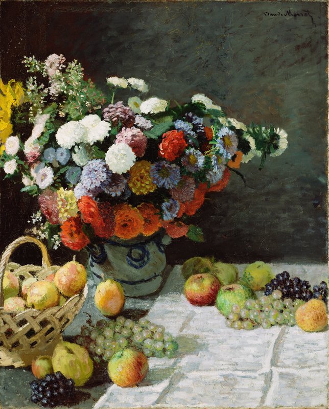 イタリア製　静物画 ブドウとマッシュルーム 木製　MADE IN ITALY Claude_Monet_-