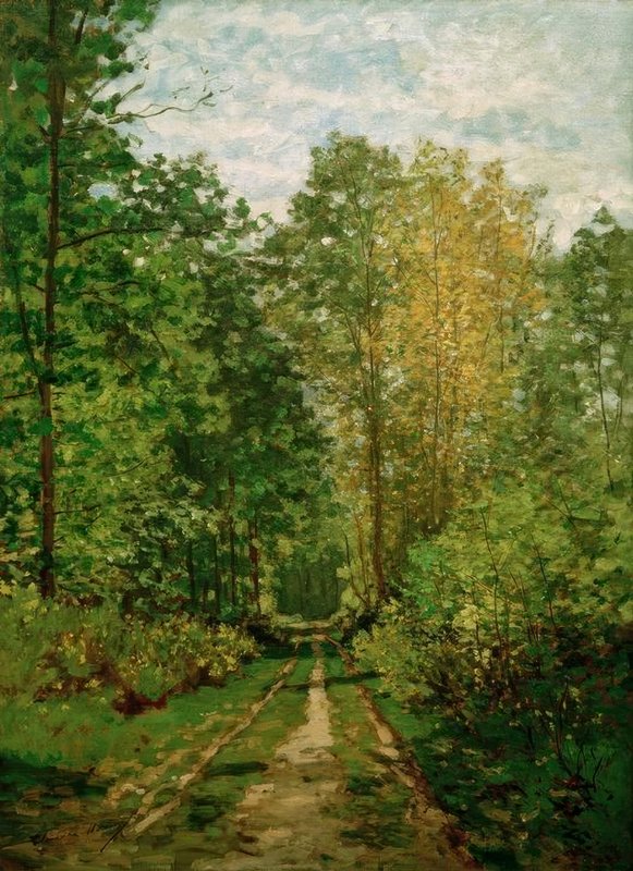 ジョルジュ・フェール、森の小道、希少画集画、新品額付 Claude_Monet_-_Waldweg_-_(