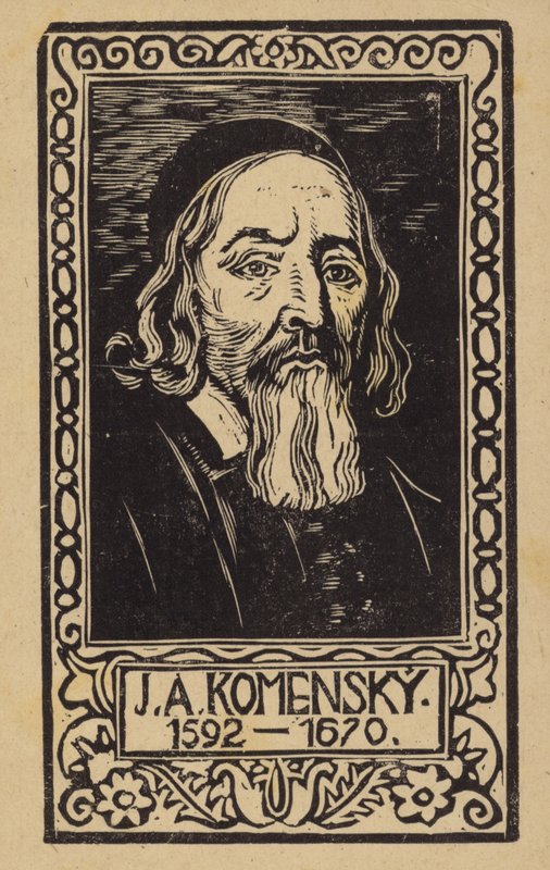 John Amos Comenius（1592-1670）、チェコ語教師、教育者、作家 作： チェコ語学校