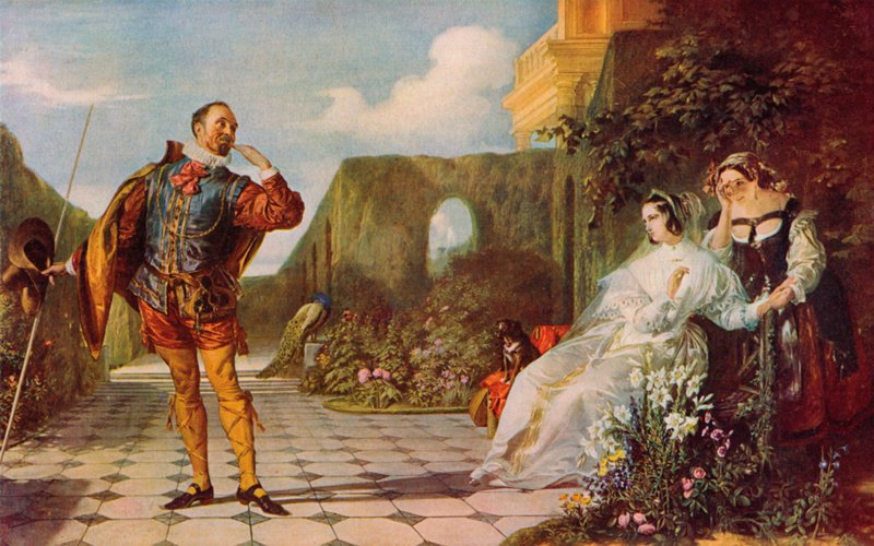 Shakespeare: Malvolio and Olivia, Twelfth Night, Act III, Scene 4 (color litho) 作： ダニエル（後）マクリス