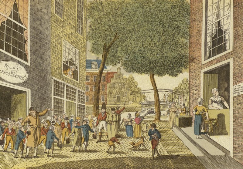 1812年に学校をやめる子供たち 作： オランダ語学校