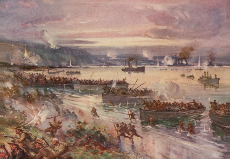 ダーダネルス作戦：オーストラリア人のガリポリ上陸、1915年4月 作： ESホジソン