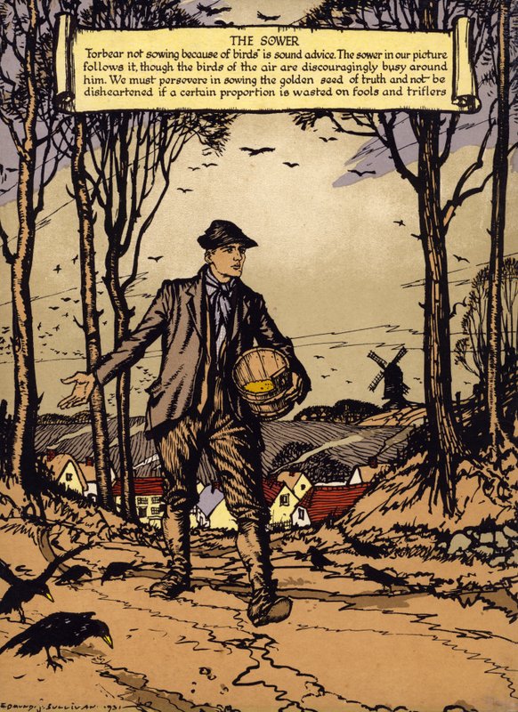 The Sower（カラーリトグラフ 作： エドマンドジョセフサリバン