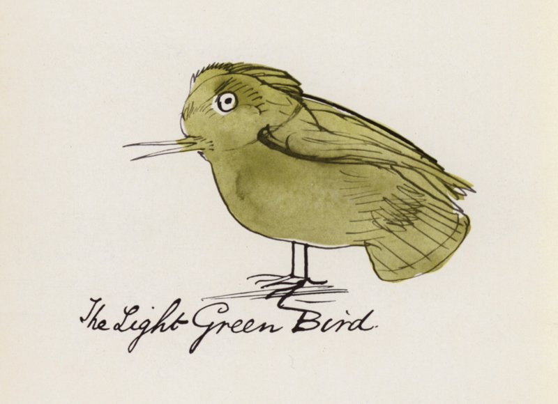 Edward Lear, The Bird Book: The Light Green Bird (カラーリソ) 作： エドワード（後）リア