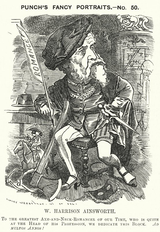 パンチの漫画。ウィリアム・ハリソン・エインズワース（イギリスの歴史小説家）（彫刻 作： エドワード・リンリー（後）サンボーン