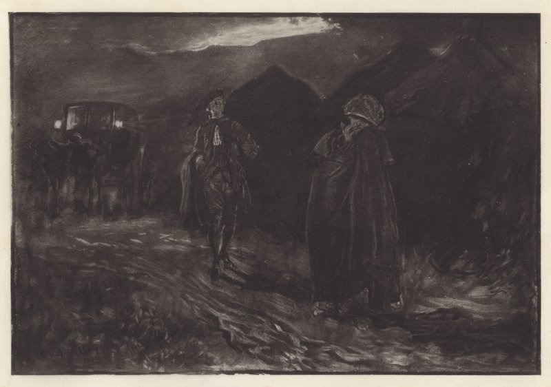 Oliver Goldsmith による She Stoops to Conquer のイラスト (litho) 作： エドウィンオースティン（後）修道院