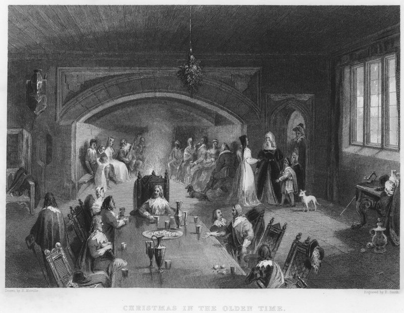 昔のクリスマス、ワイコラーホール、ランカシャー、1650 作： 英語学校