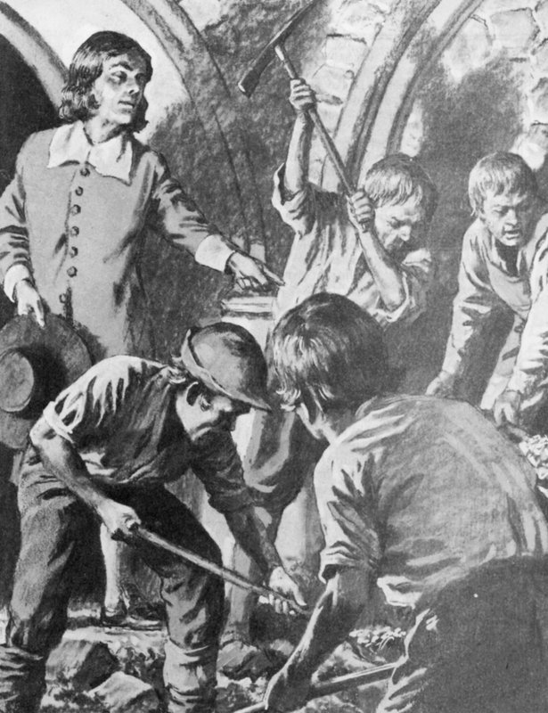 ロンドン塔でジョンバークステッドの宝庫を見つけようとするサミュエルペピス 作： 英語学校