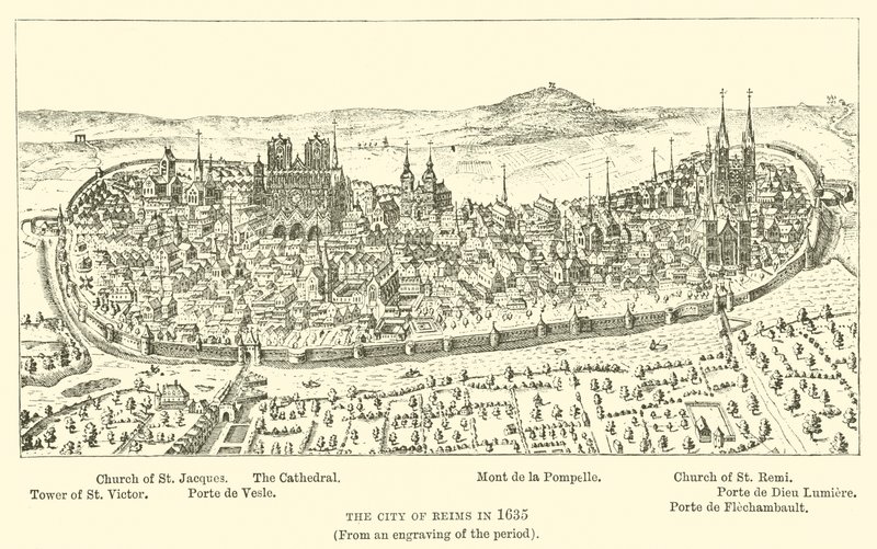 1635年のランス市（期間の彫刻から） 作： 英語学校