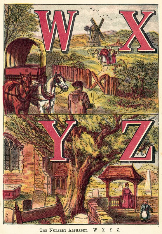 保育園のアルファベット、W、X、Y、Z 作： 英語学校