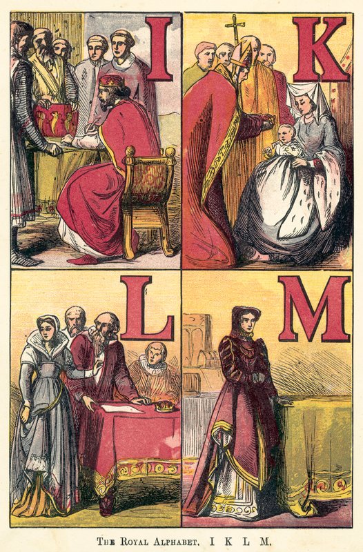 ロイヤルアルファベット、I、K、L、M 作： 英語学校