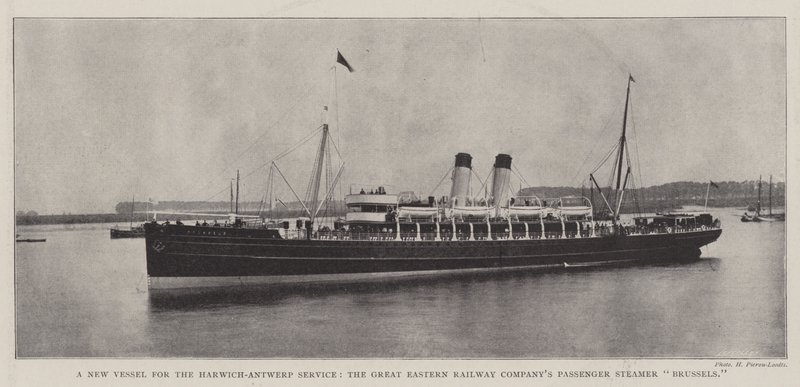 Harwich-Antwerpサービスの新しい船、Great Eastern Railway Companys Passenger Steamer Brussels 作： 英語の写真家