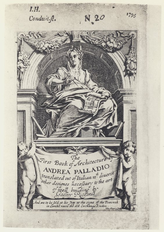 A Palladio, The First Book of Architecture, Tr G Richards 1668 (b/w photo) 作： 英語の写真家