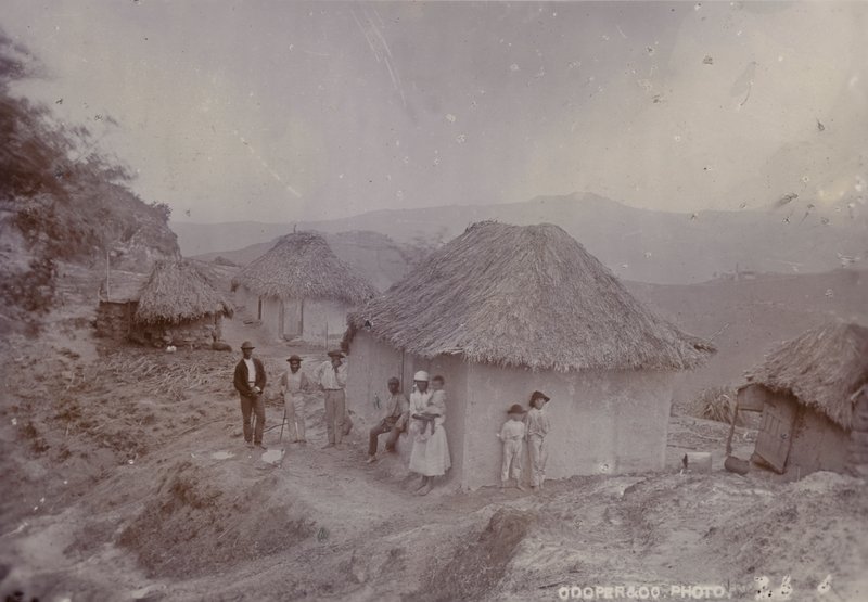 丘の中腹にあるバルバドスの村、1880年 作： 英語の写真家