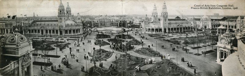 コングレスホールの芸術裁判所、フランコブリティッシュエキシビション、ロンドン、1908 作： 英語の写真家
