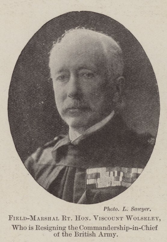 英国陸軍の総司令官を辞任しているフィールドマーシャルライト名誉子爵ウーズレー 作： 英語の写真家