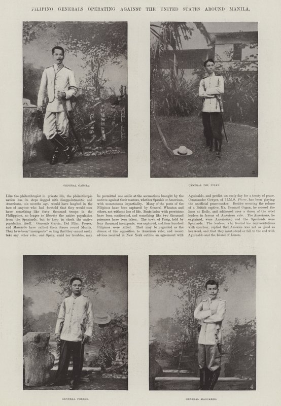 マニラ周辺で米国に対して活動しているフィリピンの将軍 作： 英語の写真家