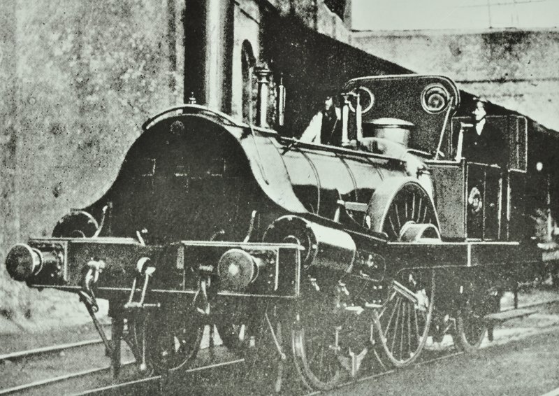 古いイギリスの蒸気機関車レリーフ 壁掛け 木製 タンク機関車 1864年 English_Photographer_-