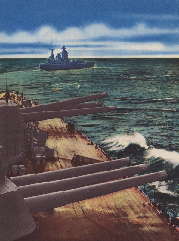 HMSネルソンとHMSロドニー（カラー写真） 作： 英語の写真家