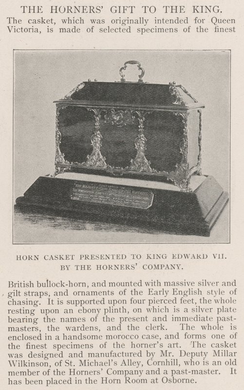 Horners CompanyからKing Edward VIIに贈られたHorn Casket 作： 英語の写真家