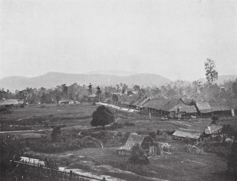 1884年のクアラ・ルンポール、現在の官庁跡（モノクロ写真 作： 英語の写真家