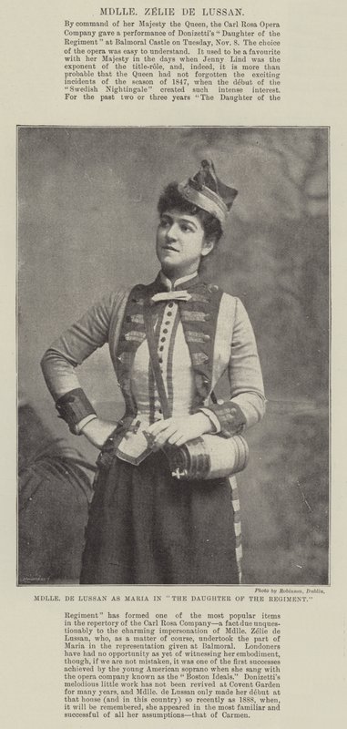 連隊の娘のマリアとしてのマドモアゼル・デ・ルッサン 作： 英語の写真家