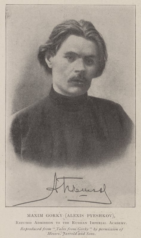 Maxim Gorky（Alexis Pyeshkov）、ロシア帝国アカデミーへの入学を拒否 作： 英語の写真家