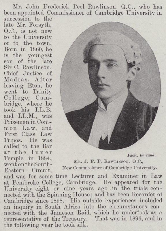 JFP Rawlinson、QC、ケンブリッジ大学新委員 作： 英語の写真家
