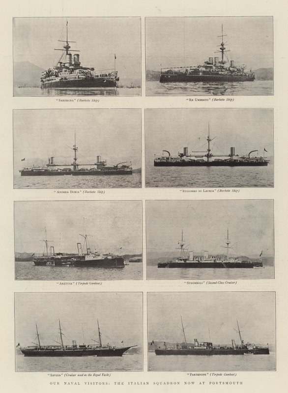 私たちの海軍の訪問者、現在ポーツマスにいるイタリア戦隊 作： 英語の写真家