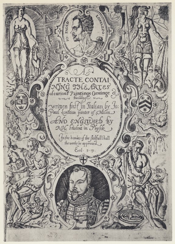 P Lomazzo, A Tracte containing the Artes of Cureous Paintinge, Tr R Haydock, J Barnes, Oxford 1598 (b/w photo) 作： 英語の写真家