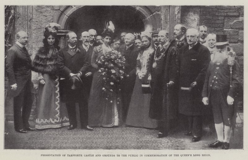 1899年5月27日、クイーンズロングレインを記念したタムワース城と敷地の一般公開 作： 英語の写真家