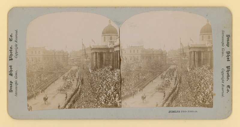 ビクトリア女王のダイヤモンドジュビリーの立体プリント、1897年6月28日 作： 英語の写真家