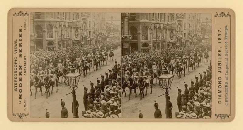ビクトリア女王のダイヤモンドジュビリーの立体プリント、1897年6月28日 作： 英語の写真家