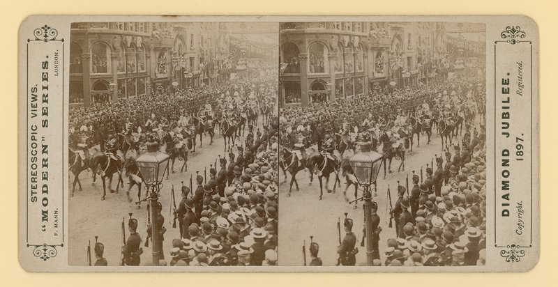 ビクトリア女王のダイヤモンドジュビリーの立体プリント、1897年6月28日 作： 英語の写真家