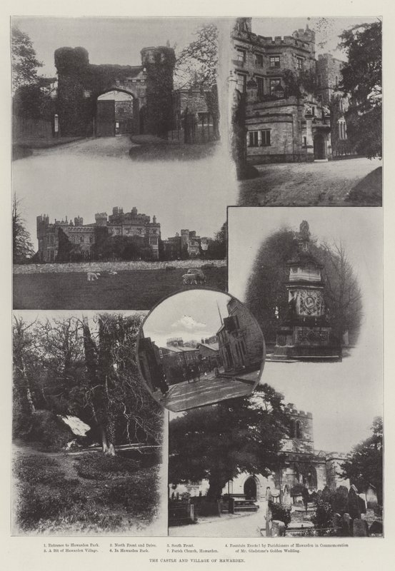 ハワーデンの城と村 作： 英語の写真家