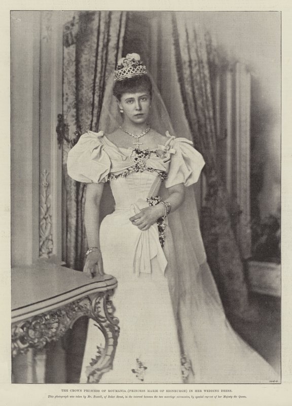 ルーマニアの皇太子妃（エディンバラのマリー王女）のウェディングドレス 作： 英語の写真家