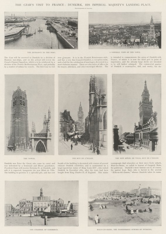皇帝がフランス、ダンケルク、皇帝陛下の着陸地を訪問 作： 英語の写真家