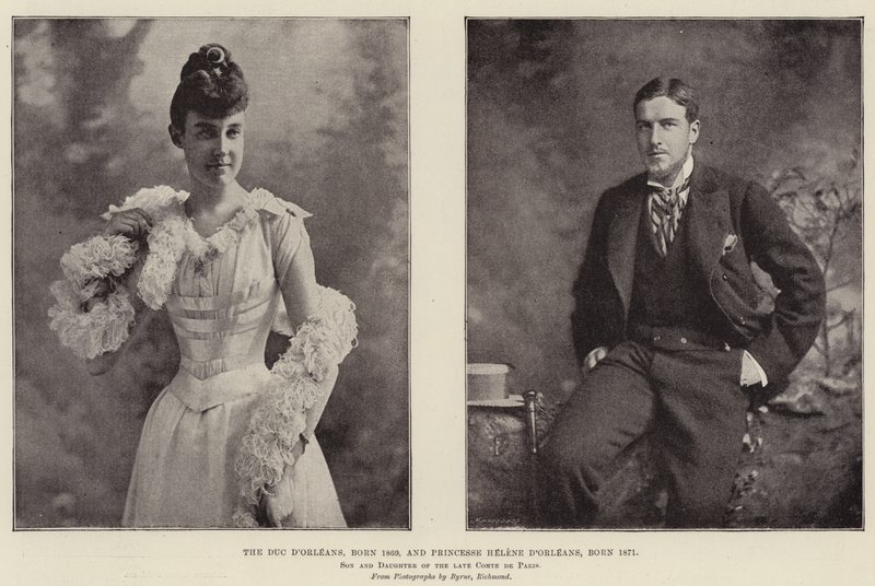 1869年生まれのドゥックドルレアンと1871年生まれのパリ後期の息子と娘 作： 英語の写真家