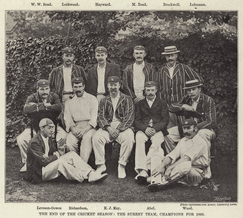 クリケットシーズンの終わり、サリーチーム、1895年のチャンピオン 作： 英語の写真家
