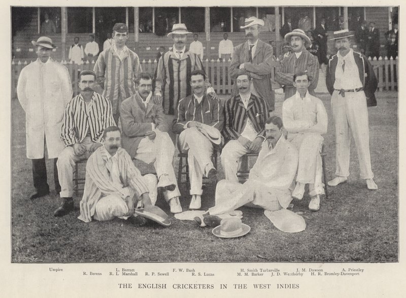 西インド諸島のイギリス人クリケット選手、1895年。 作： 英語の写真家