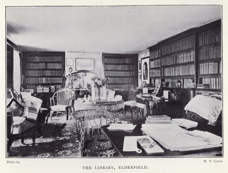 エルダーフィールドの図書館（モノクロ写真 作： 英語の写真家