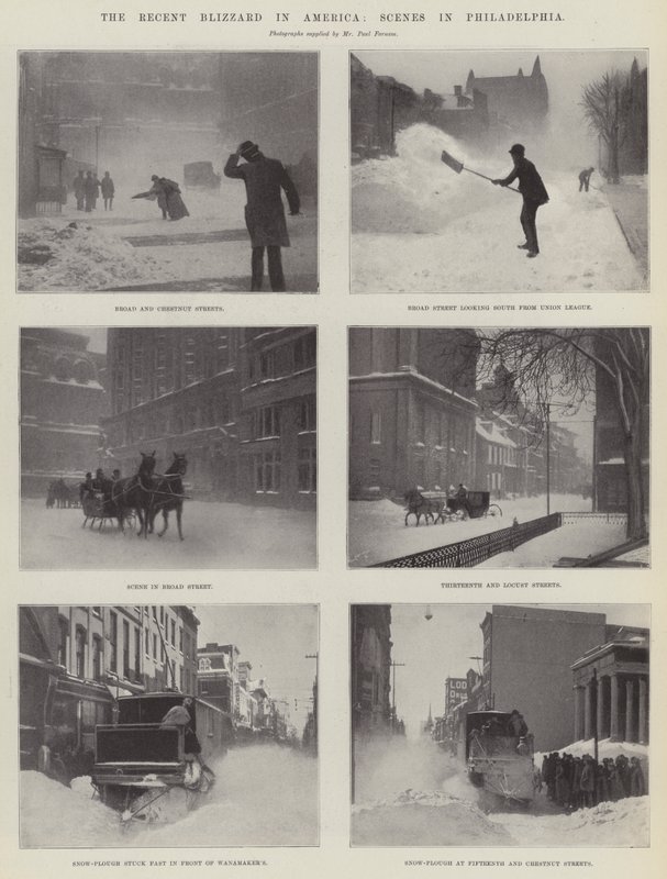 最近のアメリカの吹雪、フィラデルフィアのシーン 作： 英語の写真家